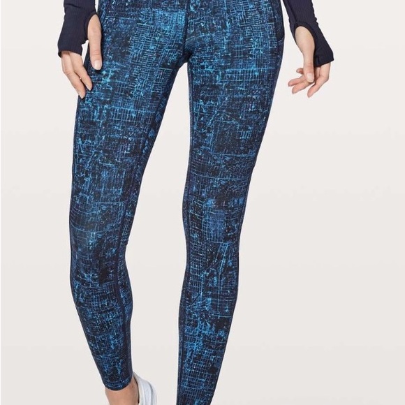 Lululemon Fast & Free 7/8 Tight II City Lights Multi Pattern Nulux Leggings SZ 8 - Picture 1 of 15